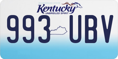 KY license plate 993UBV