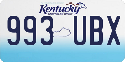 KY license plate 993UBX