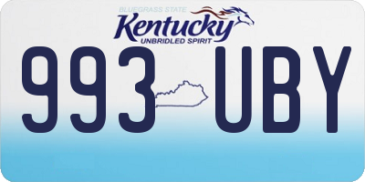 KY license plate 993UBY