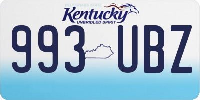 KY license plate 993UBZ