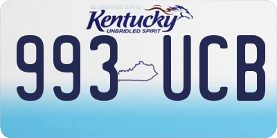 KY license plate 993UCB