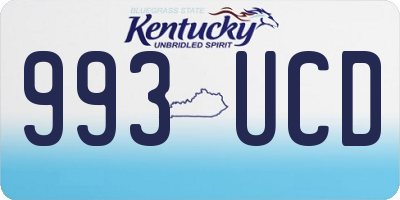 KY license plate 993UCD