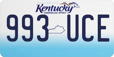 KY license plate 993UCE