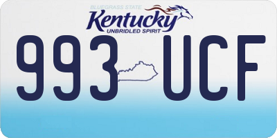 KY license plate 993UCF