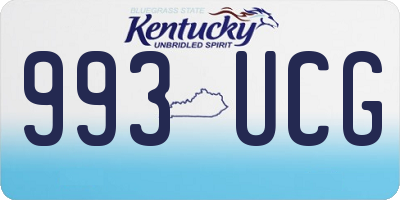 KY license plate 993UCG