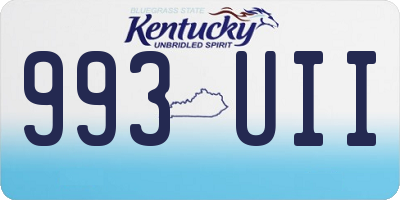KY license plate 993UII