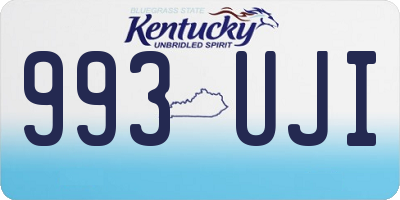 KY license plate 993UJI