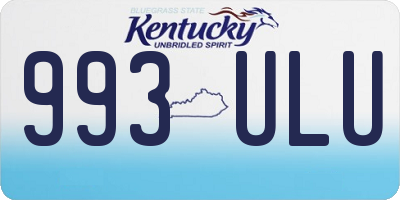 KY license plate 993ULU