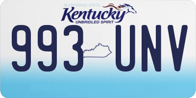KY license plate 993UNV