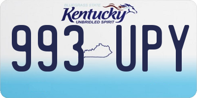 KY license plate 993UPY