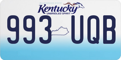 KY license plate 993UQB