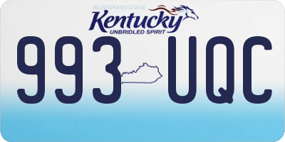 KY license plate 993UQC