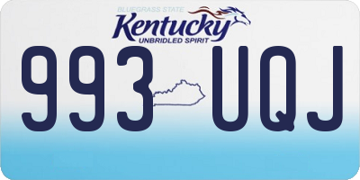 KY license plate 993UQJ