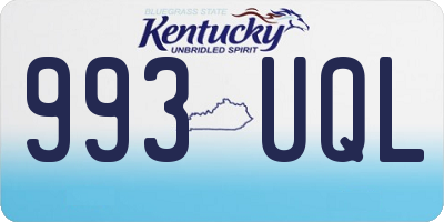 KY license plate 993UQL