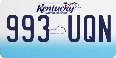 KY license plate 993UQN