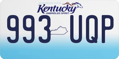 KY license plate 993UQP