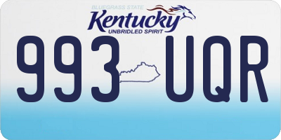 KY license plate 993UQR