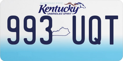 KY license plate 993UQT