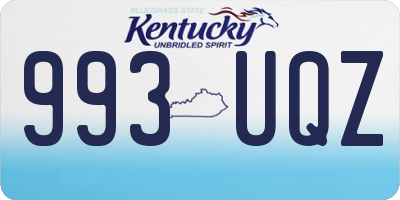 KY license plate 993UQZ