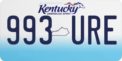 KY license plate 993URE