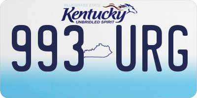 KY license plate 993URG