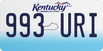 KY license plate 993URI