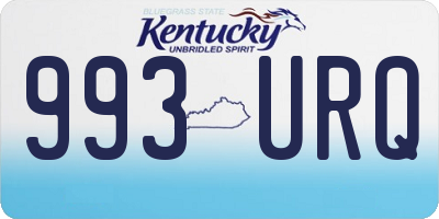 KY license plate 993URQ
