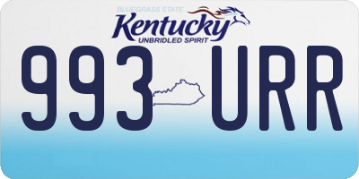 KY license plate 993URR