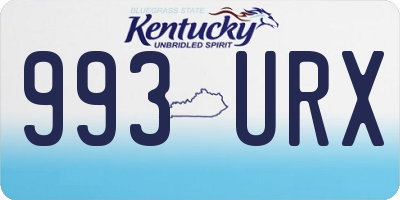 KY license plate 993URX