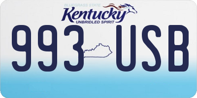 KY license plate 993USB