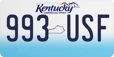 KY license plate 993USF