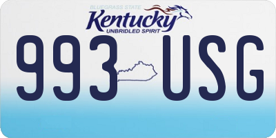 KY license plate 993USG