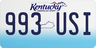 KY license plate 993USI