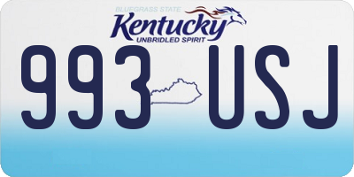 KY license plate 993USJ