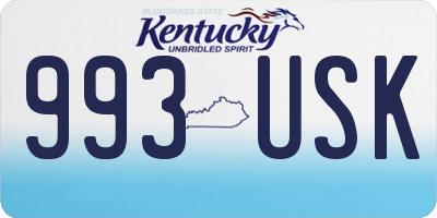 KY license plate 993USK