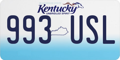 KY license plate 993USL