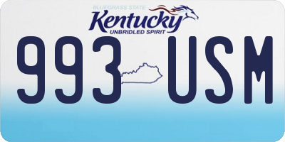 KY license plate 993USM