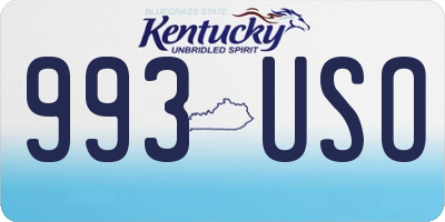 KY license plate 993USO