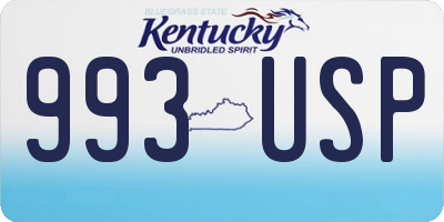KY license plate 993USP