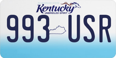 KY license plate 993USR