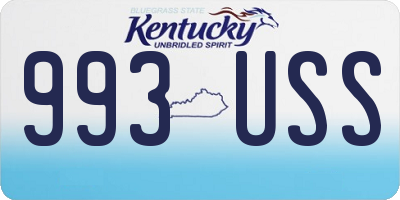 KY license plate 993USS