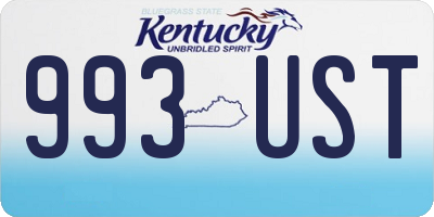 KY license plate 993UST