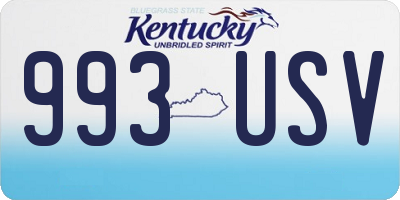 KY license plate 993USV
