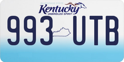 KY license plate 993UTB