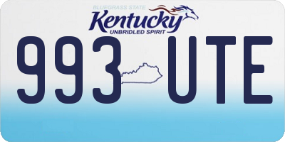 KY license plate 993UTE