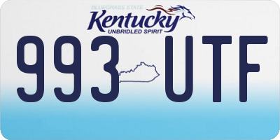 KY license plate 993UTF