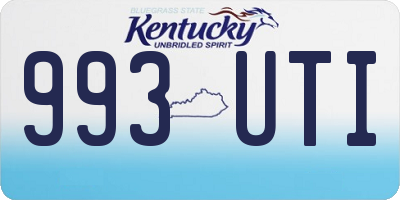 KY license plate 993UTI