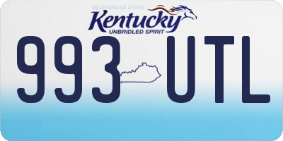 KY license plate 993UTL