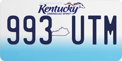 KY license plate 993UTM