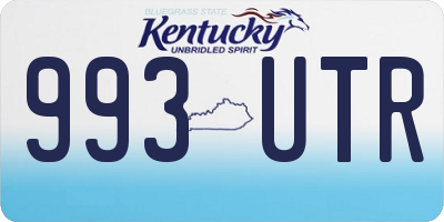 KY license plate 993UTR